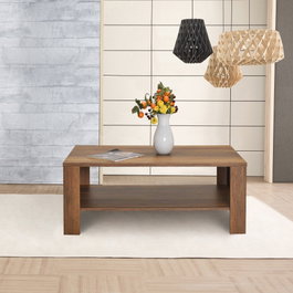 Hanah Home Mesa de Centro Nogal con Almacenamiento